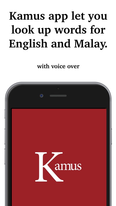 Screenshot #1 pour Kamus - Dictionary of Bahasa Malaysia ~ English