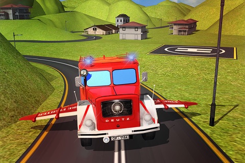 Flying Firefighter Truck simulator 2016 Real City Hero screenshot 3