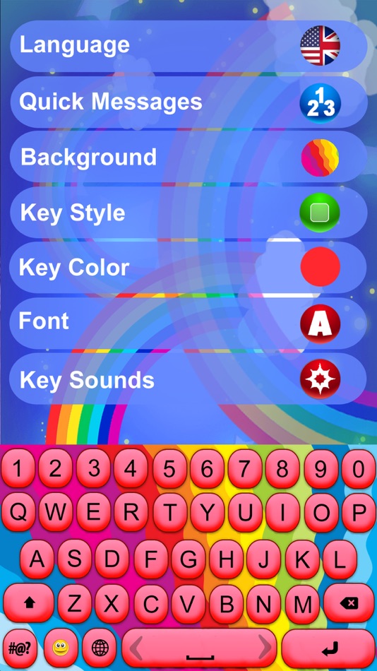 #5. Rainbow Color Keyboard – Design and Customize Fashionable Look (iOS) 由: Milica Vuksanovic