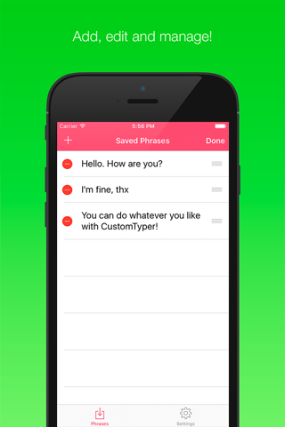 Custom Keyboard – Free Customizable Personal Keyboard with Pre-Saved Phrases screenshot 2