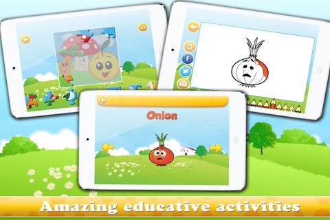 Veggies & Fruits HD : Learning, colouring and educational games for kids and toddlers! screenshot 2