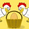 Chooks Away is a fast paced game in which catching the chicken's eggs is all you need to do