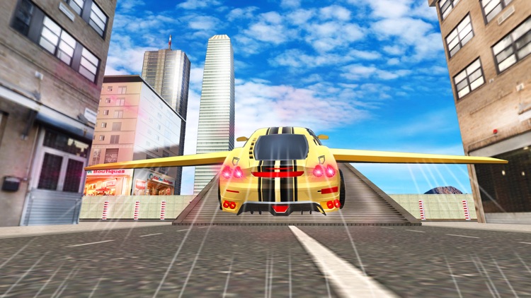 Futuristic Flying Car Drive 3D - Extreme Car Driving Simulator with Muscle Car & Airplane Flight Pilot FREE screenshot-4