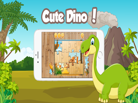Dino Puzzle Games For Kids Free - Dinosaur Jigsaw Puzzles For Preschool Toddlers Girls and Boys iPad screenshot