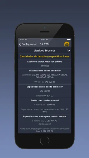 Captura de pantalla de TechApp Para Audi en iPhone 5