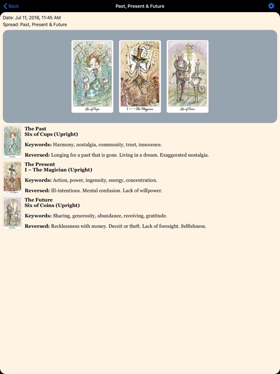 Joie de Vivre Tarot iPad screenshot 4 - Entertainment app
