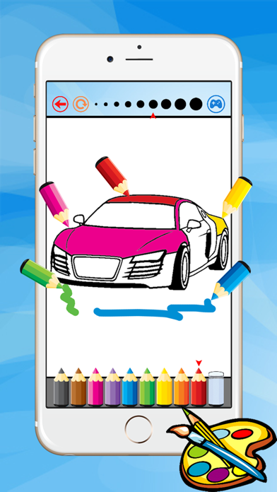 スーパーカーのぬりえ - 良い子供のための子供の無料ゲーム、ペイント、色ゲームのHDの描画車のおすすめ画像2