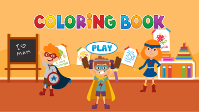 Superhero Kids Coloring Book - Painting Game app screenshot