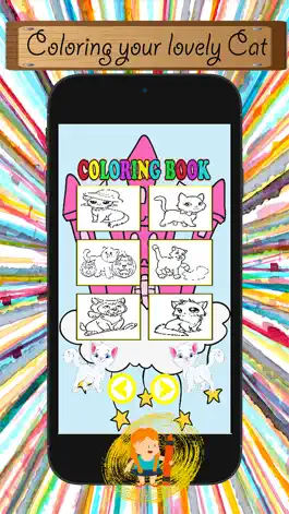 Game screenshot Cat Cartoon Paint and Coloring Book Learning Skill - Fun Games Free For Kids apk