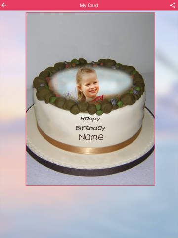 Name and Photo on Birthday Cake iPad screenshot