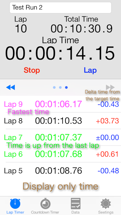 Screenshot #3 pour Lap Timer with Graph 2 Free