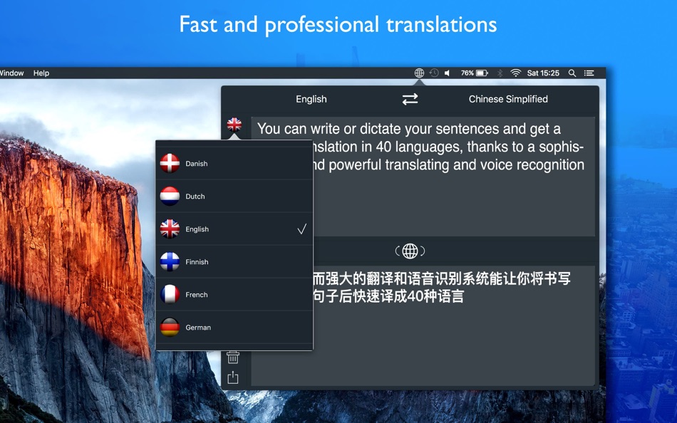 #2. Fast Translator Tab- translate (macOS) Bởi: luca calciano