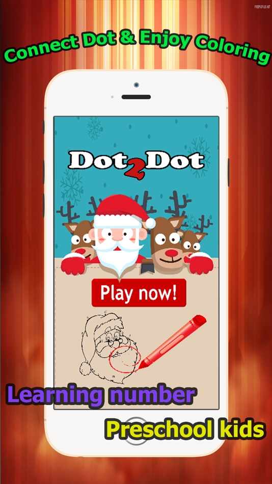 Brain dots Christmas & Santa claus Coloring Book - connect dot coloring pages games free for kids and toddlers any age - 1.0.1 - (iOS)