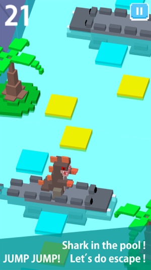 Blocky Jumping Run Avoid Shark(圖2)-速報App