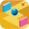 Rolling ball on zig zag walls and don't fall down