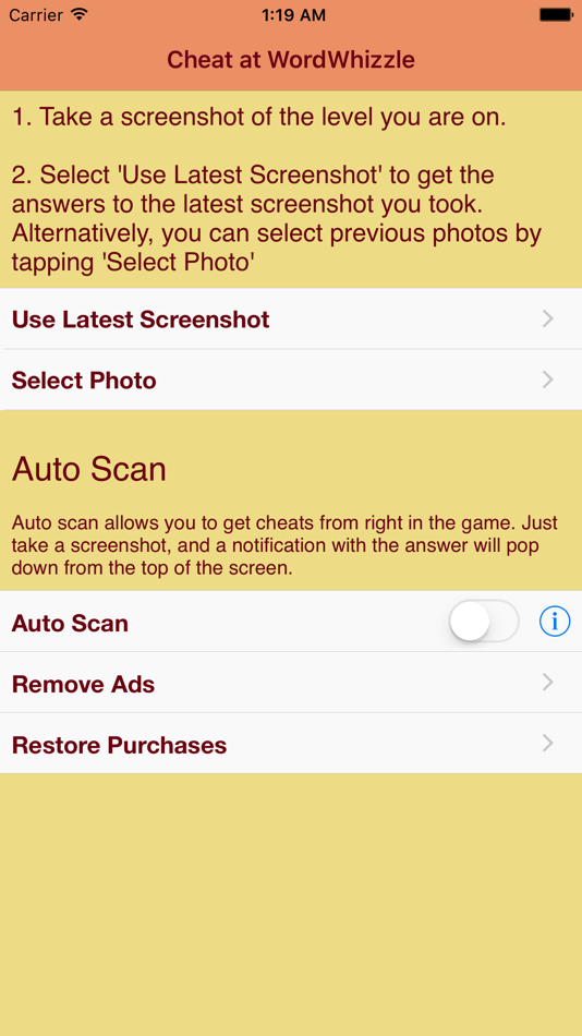 #1. Cheat at WordWhizzle! Screenshot your game - get the answer. Features Auto Scan (iOS) 由: Connor Duggan