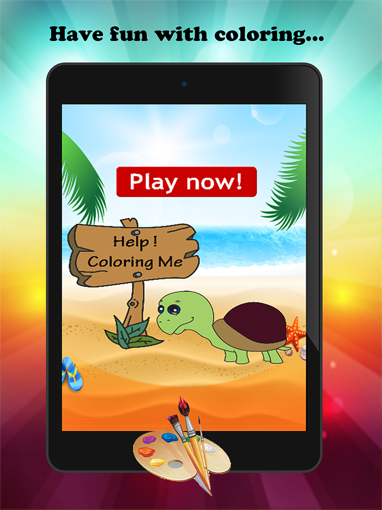 The Turtle Cartoon Paint and Coloring Book Learning Skill - Fun Games Free For Kids screenshot 5