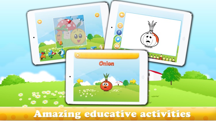 Veggies & Fruits HD : Learning, colouring and educational games for kids and toddlers!