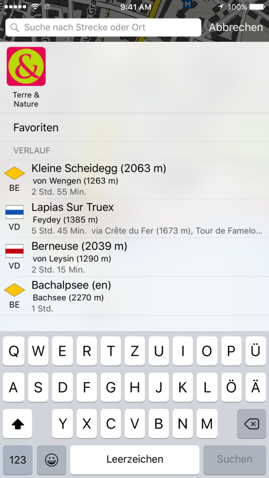 Sentiers App-Screenshot