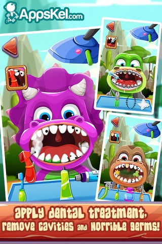 Crazy Nick's Dinosaur Dentist – T-Rex Dentistry Games for Kids Free screenshot 2