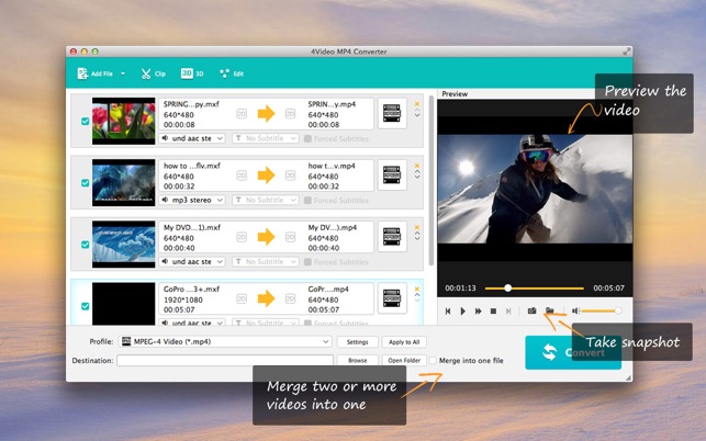 ‎4Video MP4 Converter - MOV/AVI Screenshot