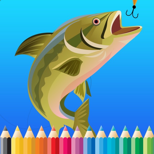 Fish Coloring Book For Kids: Drawing & Coloring page games free for learning skill app icon
