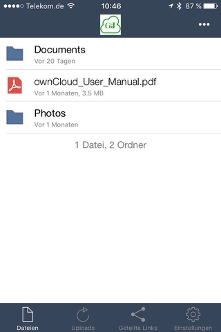 G+J ownCloud screenshot 2