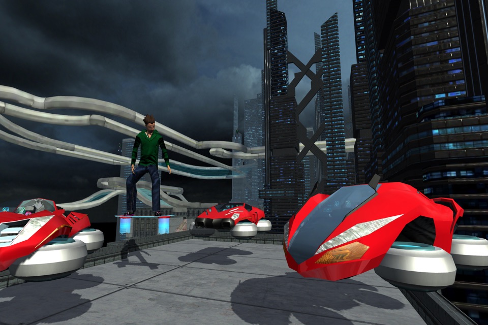 Hover Car Parking Simulator - Flying Hoverboard Car City Racing Game FREE screenshot 4