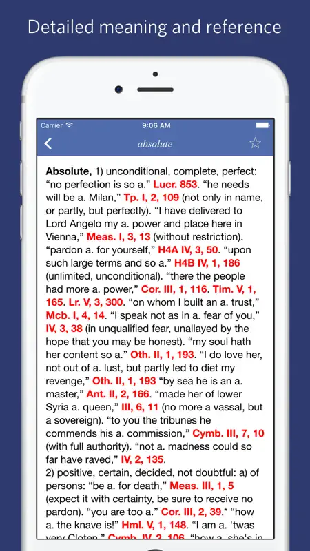 Shakespeare Lexicon and Quotation Dictionary screenshot 2 of 5
