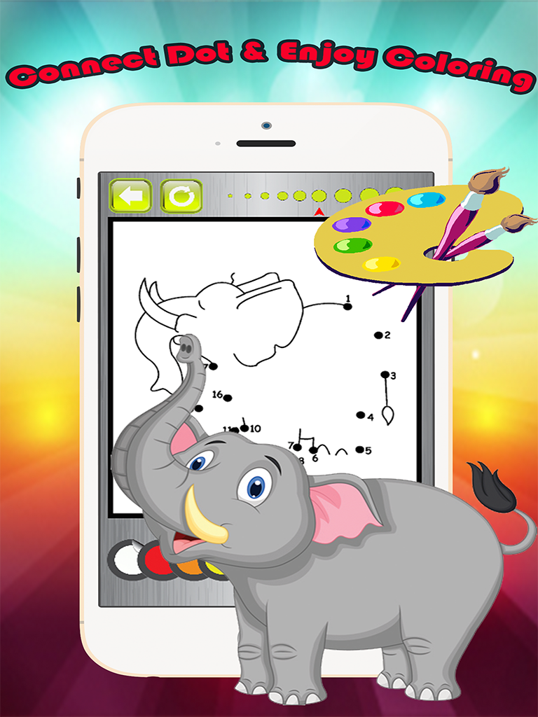 Animals Dot to Dot Coloring Book - Kids free learning games screenshot 6