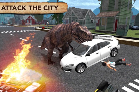 Dinosaur Simulator Trex Destruction Jurassic Forest & City Hungry Dino Carnage screenshot 4