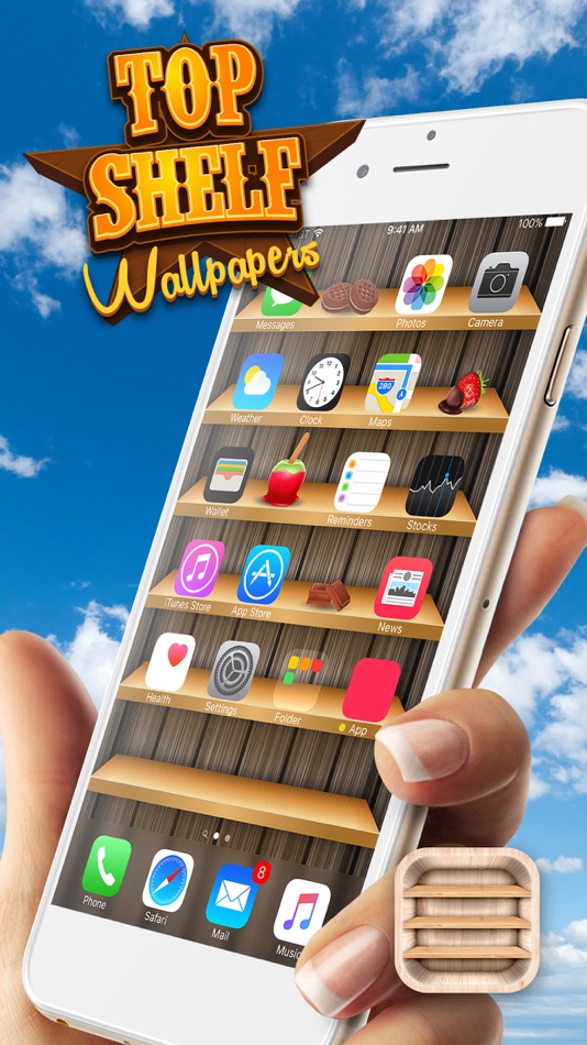 Top Shelves Wallpaper – Home Screen Backgrounds with Shelf, Frame and Sticker Decorations - 1.0 - (iOS)