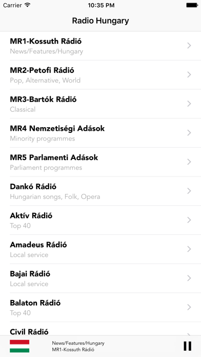Screenshot #1 pour Hungarian & Hungary Radio Stations Online