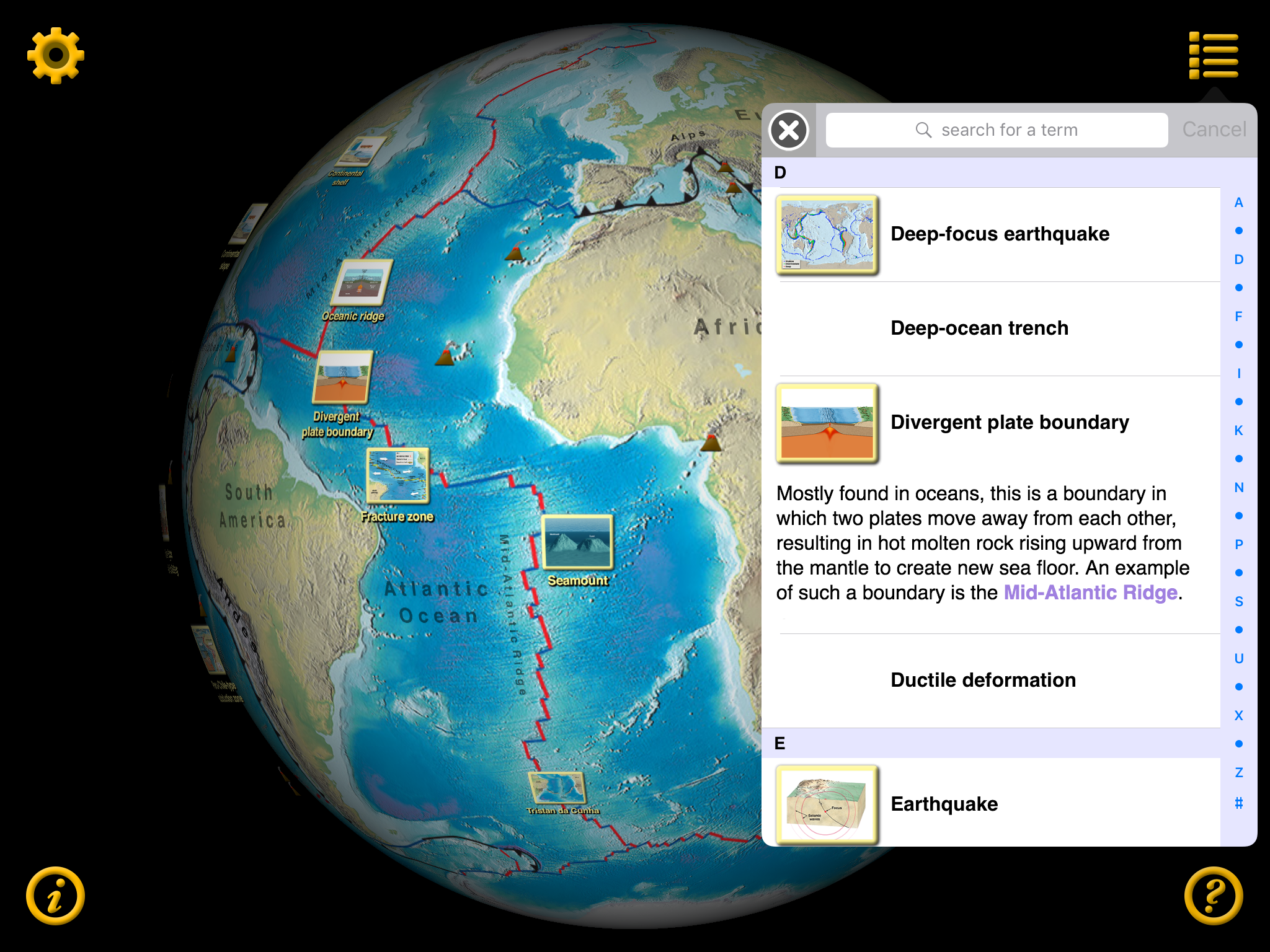 Plate Tectonics Visual Glossary and Atlas screenshot 8