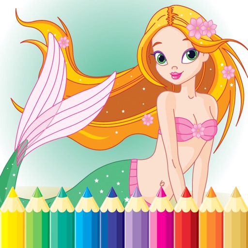 Princess & Mermaid Coloring Book - All In 1 Sea Drawing Icon