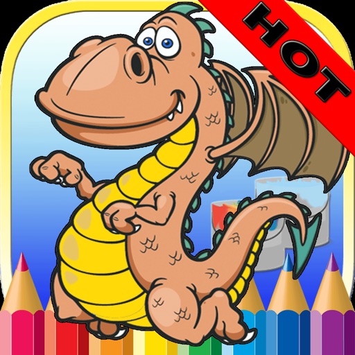 Dinosaurs Coloring Book - Dino Drawing Pages and Painting Educational Learning skill Games For Kid & Toddler icon