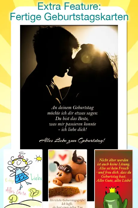 Geburtstagskarten - Alles Gute zum Geburtstag: Text auf Bild gra