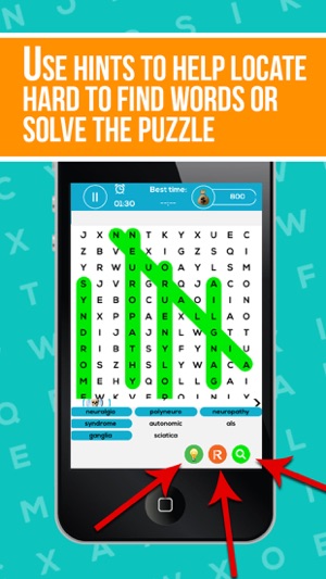 Neuroanatomy Word Search - Nervous System Puzzle(圖3)-速報App