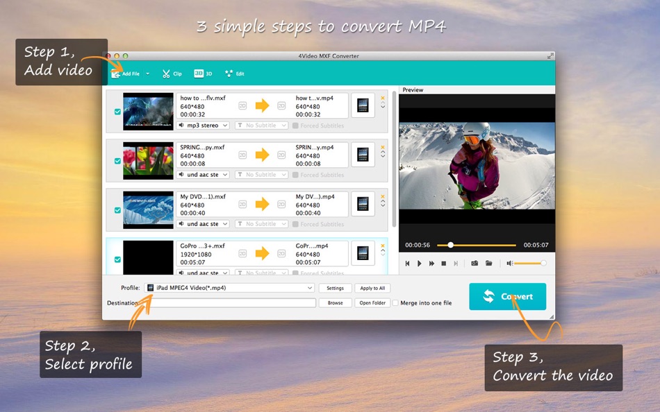 4Video MXF Converter - to MP4 - 5.3.19 - (macOS)