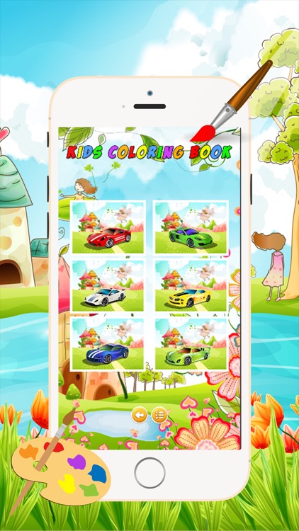 Sports Car Coloring Book - All in 1 Vehicle Drawing and Painting Colorful for kids games free screenshot-3