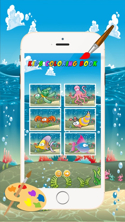 Marine Animals Coloring Book - All in 1 Sea Animals Drawing and Painting Colorful for kids games free screenshot-3