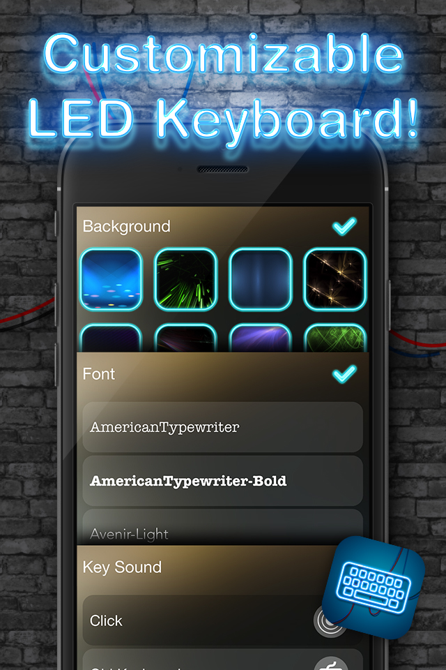 LED Lights Keyboard – Glow.ing Neon Keyboards Theme.s and Color.ful Fonts for iPhone