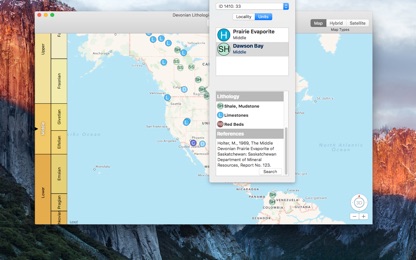 Devonian Lithological Database screenshot 2