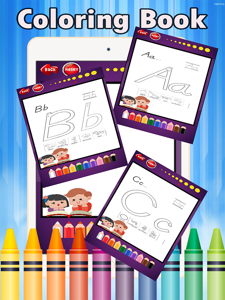 Preschool Easy Coloring Book - tracing abc coloring pages learning games free for kids and toddlers any age screenshot 7