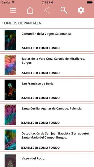 Captura de pantalla de El Santoral en iPhone 4