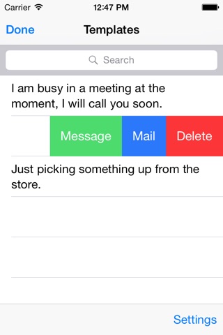 Message Templates screenshot 2