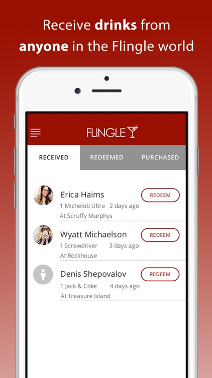 Flingle! Send & Receive Drinks
