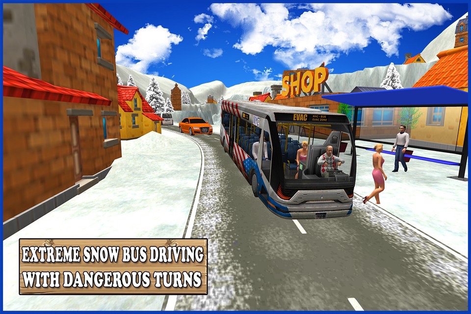 Extreme Snow Bus Driving - Bus Driver Simulator 3D screenshot 2