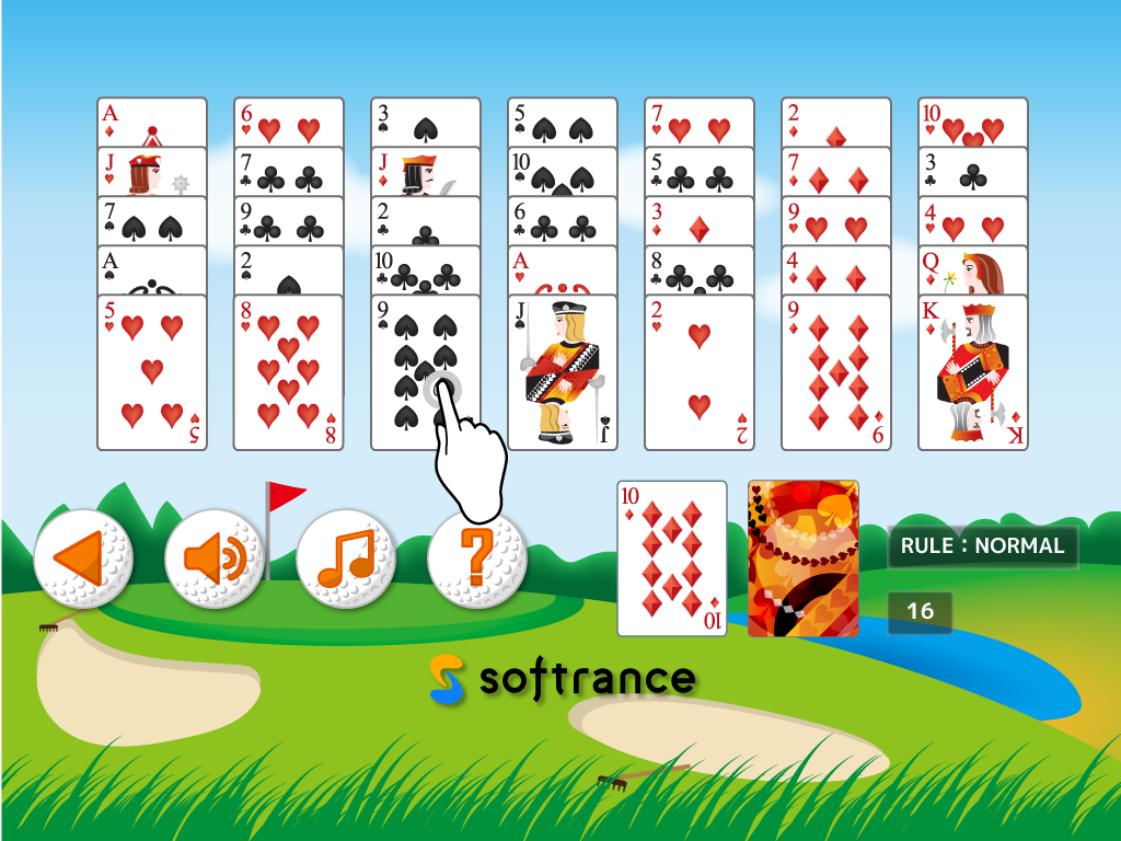 Golf Solitaire - Pick your set of rules and hop straight into the fun!