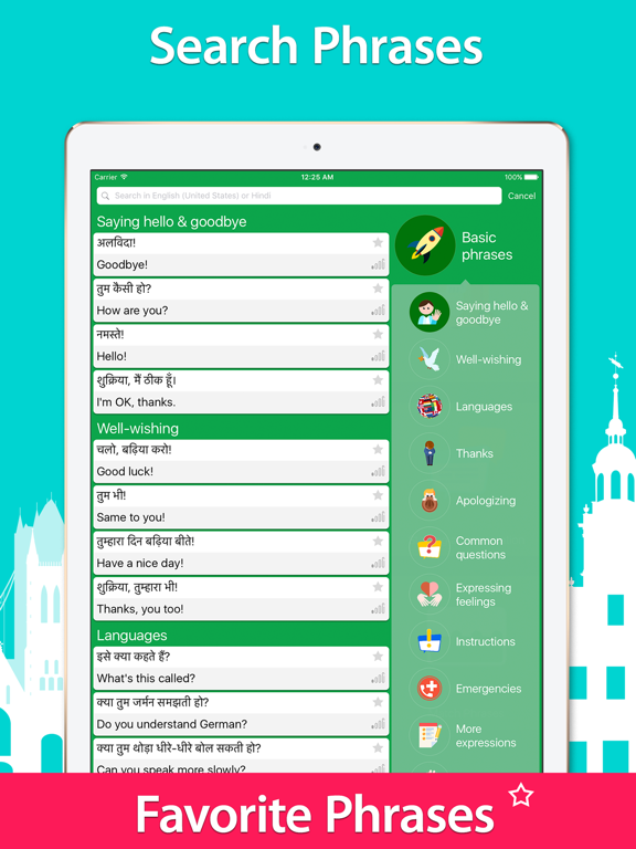 5000 Phrases - Learn Hindi Language for Free iPad screenshot 5 - Education app
